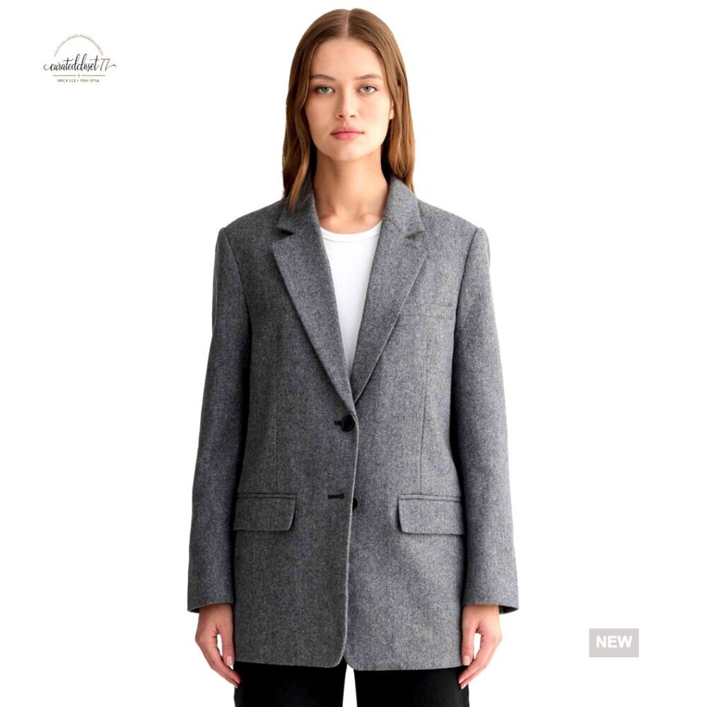 Oversized Wool Blazer Classic Tailored Chic Minimal Workwear Everyday